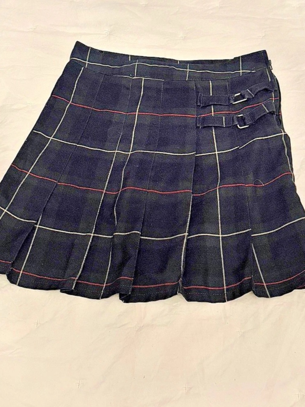 French Toast Plaid Mini Skirt in Black & Red
